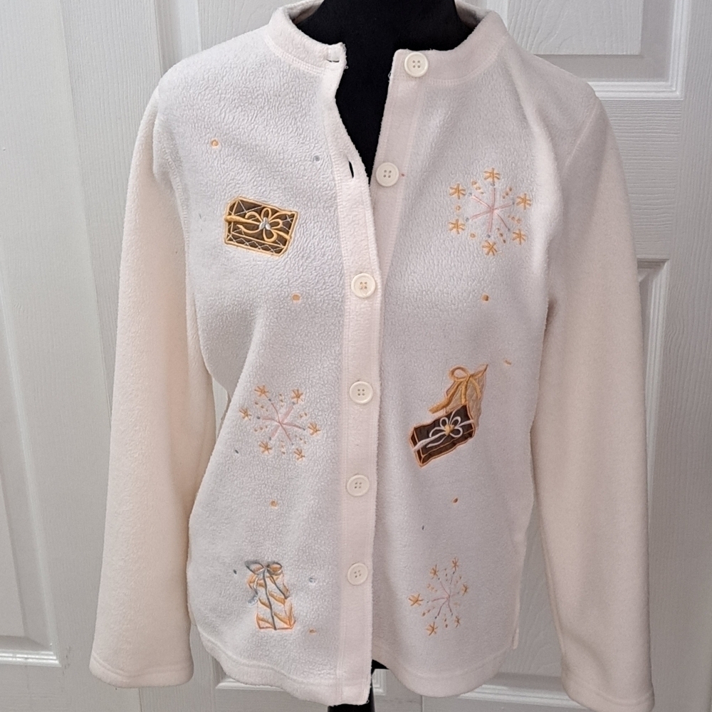 Vintage Holiday Lightweight Button Up Cardigan  Size S